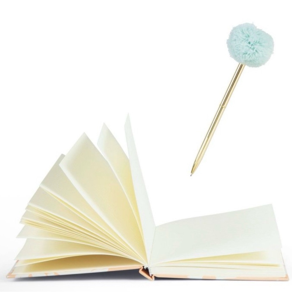 Hard Cover Floral Journal & Pom Pen Set - 5”x7” 160 pages - Picture 4 of 4